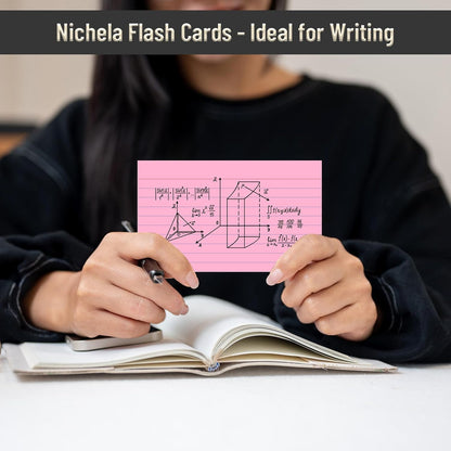 600 Count Colored Index Cards 3 x 5 Inch Ruled Index Cards, Flash Cards College Ruled for School, College, Office and Home Organization, Durable Study To Do List Note Cards with Ruled Lines