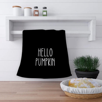 OHSUL Black Fall Kitchen Towels, Autumn Pumpkin Decor, Hand Dish Towels, Bathroom Decorations for Home, Housewarming Gifts, Set of 2