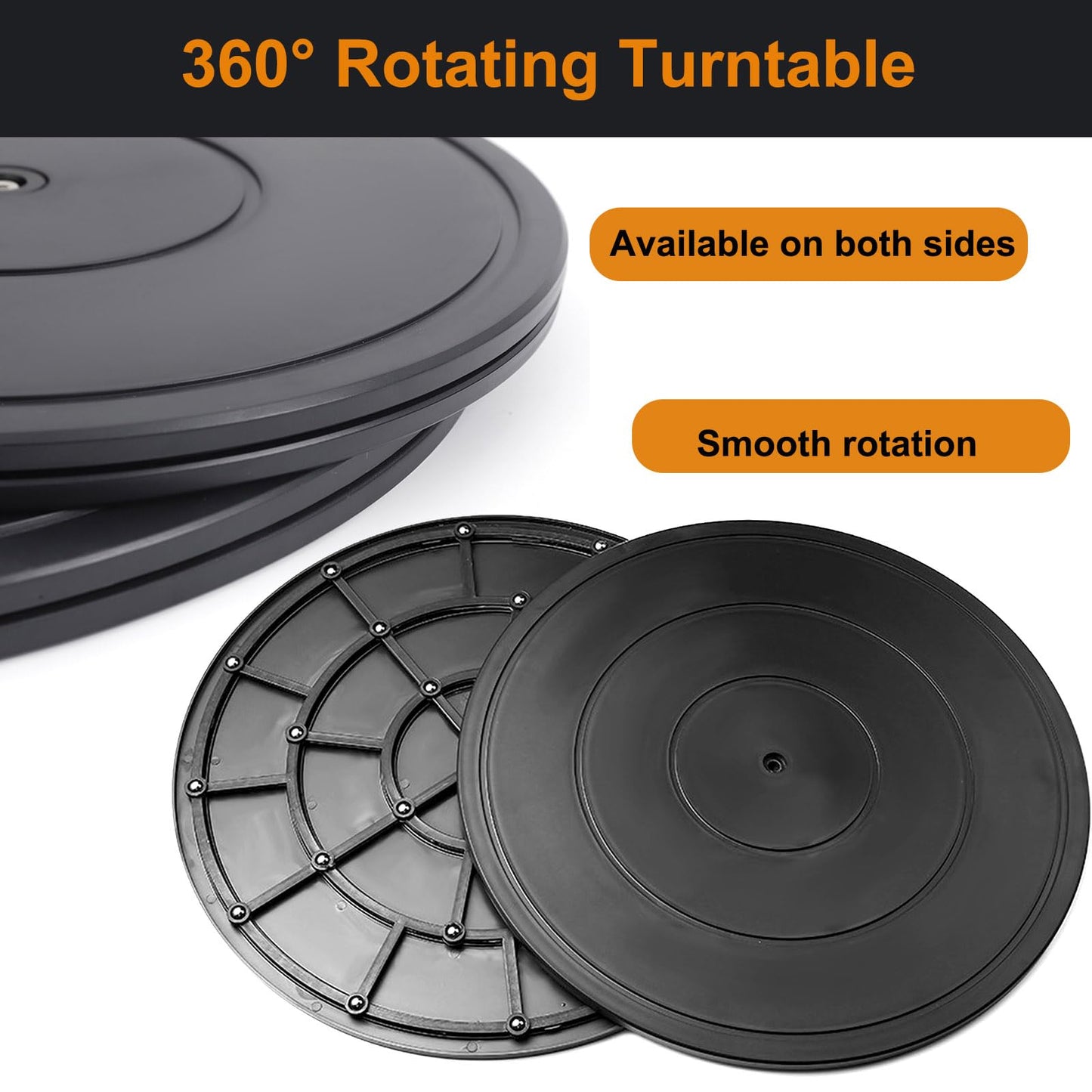 2 PCS 16 Inch Lazy Susan Turntable Heavy Duty Rotating Swivel Stand Lazy Susan with Steel Ball Bearings Flat Base Stand for TV/Computer/Monitor/Arts/Crafts/Bonsai/Statue/Cabinet Organizer