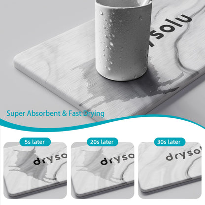 DRYSOLU Toothbrush Holders Large Toothbrush Holder with 6 Slots – Fast Drying Toothbrush Organizer for Bathroom Sink Countertop, Fits Electric & Manual Toothbrushes, Water Absorbent Diatomaceous Earth