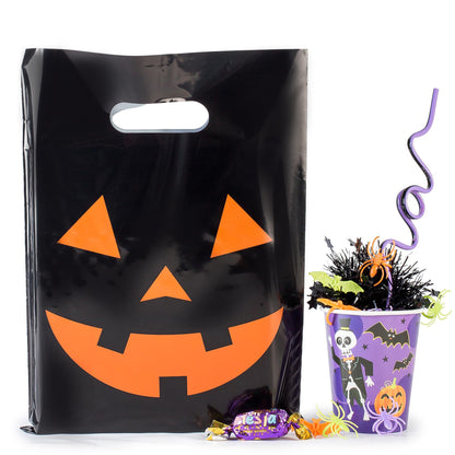 Choice Marts 100 Halloween Bags 9"x12" Glossy Great For Goodies Also Perfect as Small Halloween Bags For Trick or Treat