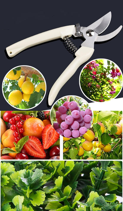Blue Garden Flower Shears Pruning Shears 6.9 inches Scissors Heavy Duty Plant Scissors for Cutting Flowers, Trimming Plants, Bonsai, Fruits Picking (Blue Handle)