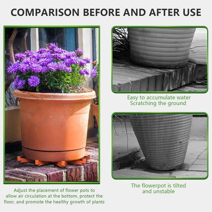 LeafLassie Plant Pot Feet for Outdoor Planters, 24PCS Invisible Flower Pot Risers Toes,Indoor Secure Compressive Environmental Triangular Lifters Supports (Large Orange)