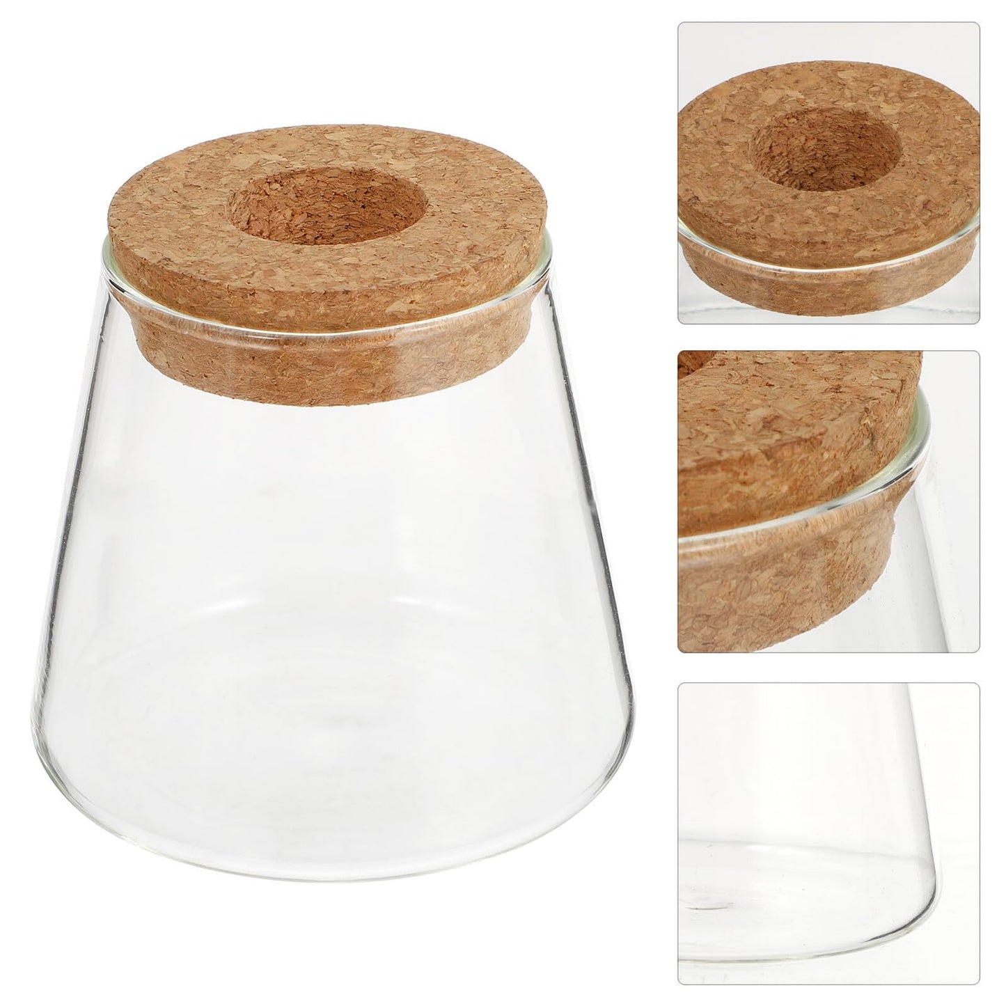 Uonlytech 2pcs Glass Hydroponic Plant Vase Set, 6.5cm Mouth Diameter Glass Planter Pots for Indoor Garden, Office Desk Terrarium, Hydroponics Growing Jar for Home Décor