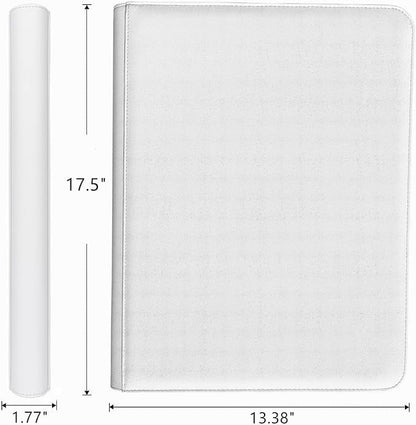 1000+ Pockets Trading Card Binder, 16 Pocket Ringless Side Loading Card Holder Album, Trading Card Album Fit for YuGiOh, MTG, TCG, Game Cards, Sports Cards, Business Cards (White)