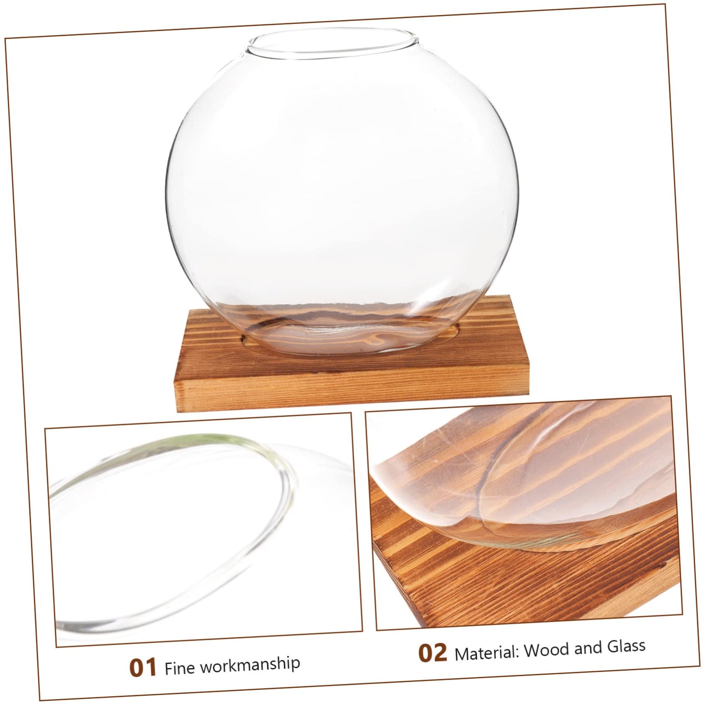 VALICLUD Hydroponic Plant Vase with Retro Base Tabletop Glass Terrarium for Home and Office Decor Chic DIY Decorative Container for Greenery and Floral Arrangements
