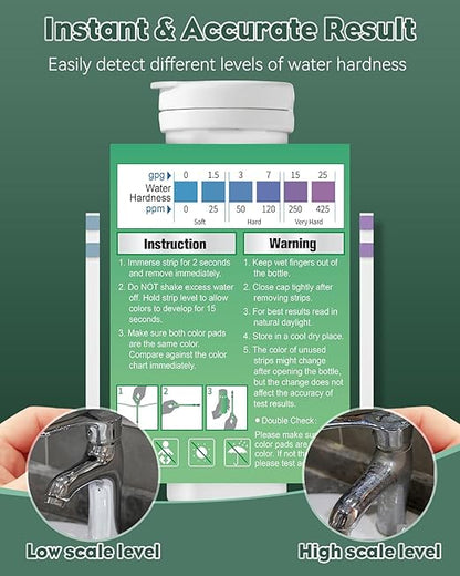Pawfly 200 Strips Hard Water Test Kit for Calcium & Magnesium (0-425 ppm) Water Hardness Test Kits for Drinking Water Tap Water Well Pool Spa Water Softener Quick Accurate Water Quality Testing Kit