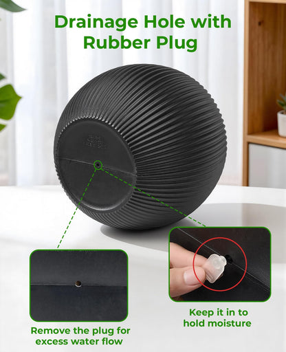homenote Flower Pots 14.5 Inch,Large Plant Pots Indoor with Drainage,Plastic Pots for Plants,Garden Pots for Outdoor,Large Planters for Indoor Plants,Big Plastic Planter,Black