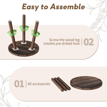 Uneedem Plant Stand Indoor - 3-Pack Taller Single Wood Plant Stand for 6-12 Inch Pots, Mid-Century Modern Plants Stool for Large Plants, Small Round Wooden Planter Table for Living Room, Balcony