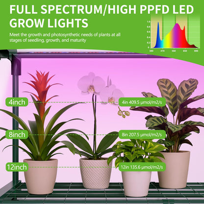 SUNYRISY Indoor Greenhouse with Grow Lights, 5 Tier Mini Small Greenhouse Kit with Zippered PVC Tent Cover for Indoor Garden Seed Starting Tray, 36W Full Spectrum with Timer