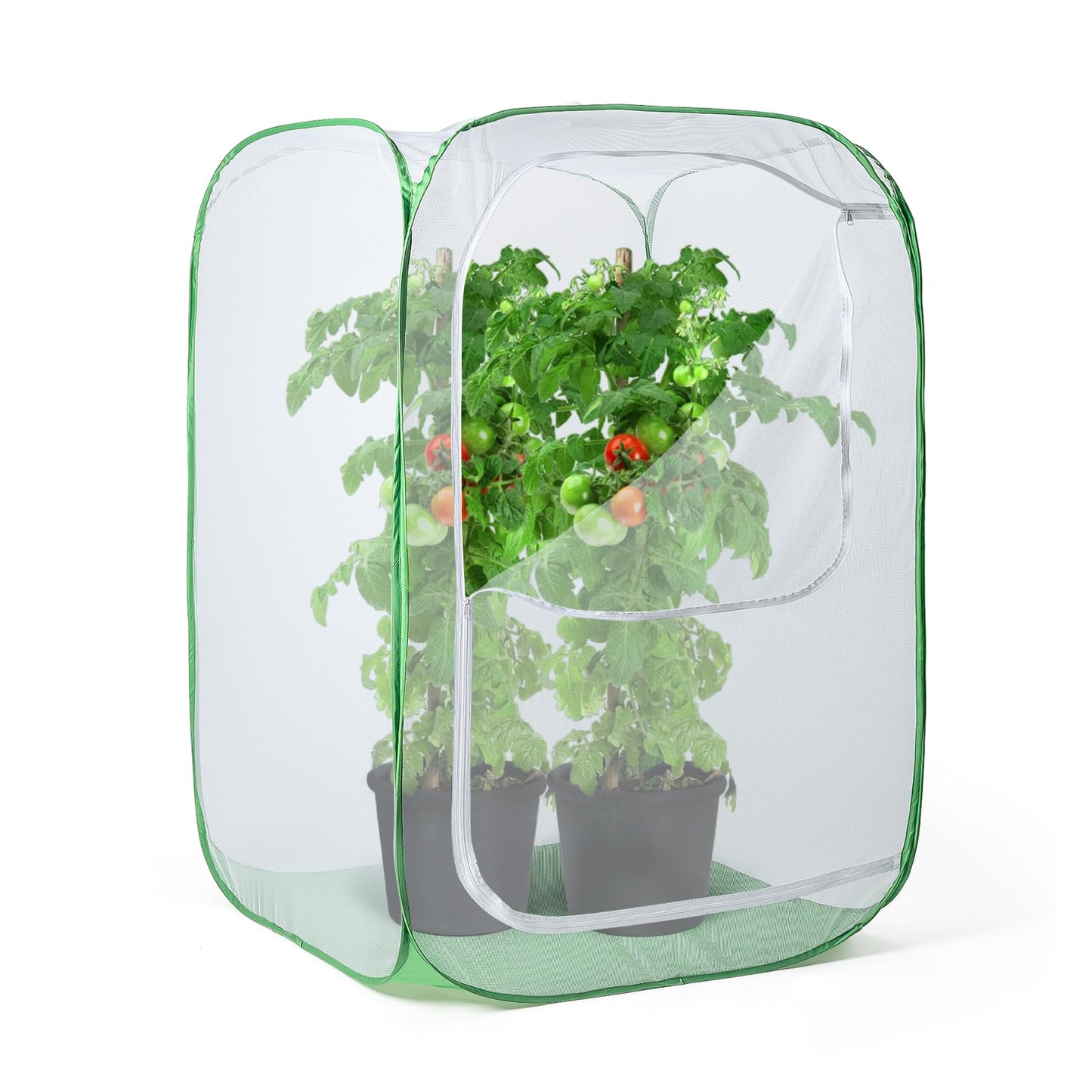 23.6" Outdoor Mesh Plant Enclosure, Plant Cover for Pests, Bird and Pest Protection Guard for Fruit, Vegetables, Flowers and Herbs Pop-Up Cage 15.7 x 15.7 x 23.6 Inches