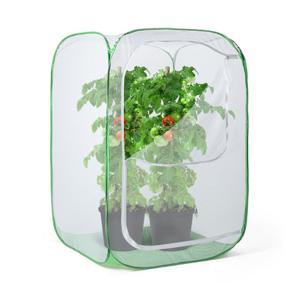 23.6" Outdoor Mesh Plant Enclosure, Plant Cover for Pests, Bird and Pest Protection Guard for Fruit, Vegetables, Flowers and Herbs Pop-Up Cage 15.7 x 15.7 x 23.6 Inches