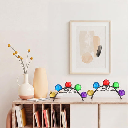 Frienda 1 Pcs Sphere Holder Crystal Stands for Display Eggs Display Stand Ball Holders Metal Sturdy Iron Multi-sphere Crystal Ball Sphere Globe Office Home Decor Ornament (10.6 Inch,Black)