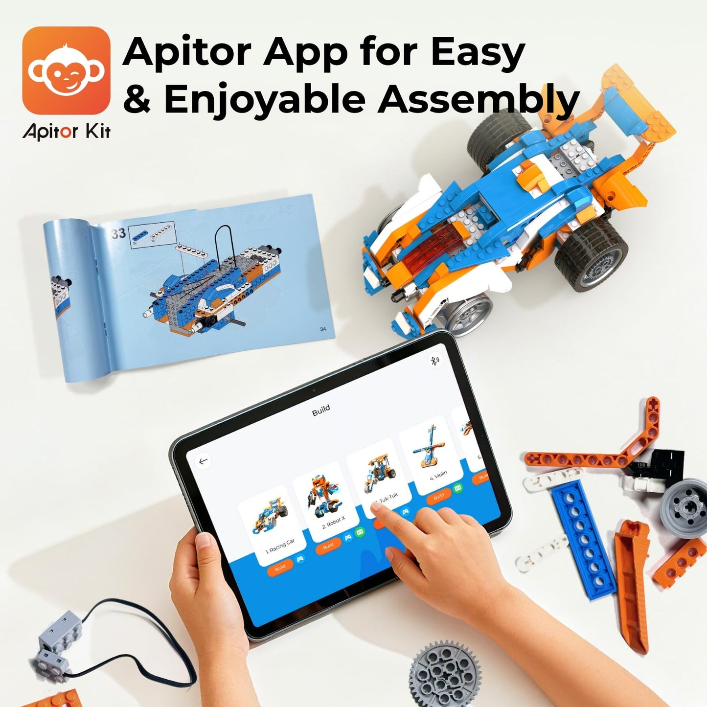 Apitor STEM Robotics Kits, Educational Toy Science Kits with Storage Box, App RC Toys Coding Robots for Kids 8 9 10 11 12 Years Old
