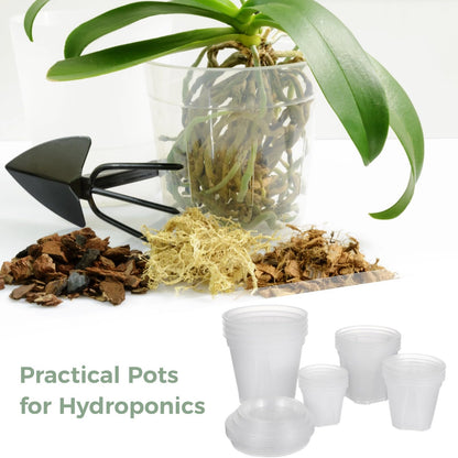 OMISTAR 8 Pcs Clear Plant Pots with Drainage - Clear Nursery Pots with Drainage Holes, Ideal for Lily Plants, Height 3-6 Inches Lightweight and Stackable Design for Efficient Growth