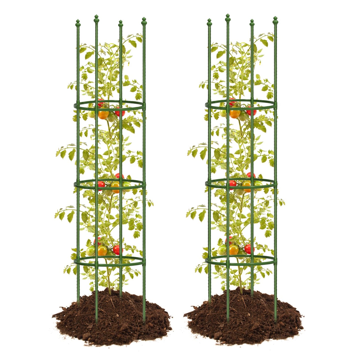 joyhalo 2 Pack Tomato Cage for Garden, Up to 59 Inch Heavy-Duty Tomato Trellis, Height Adjustable Garden Trellis for Climbing Plants Vegetables Flowers Cucumber Peony