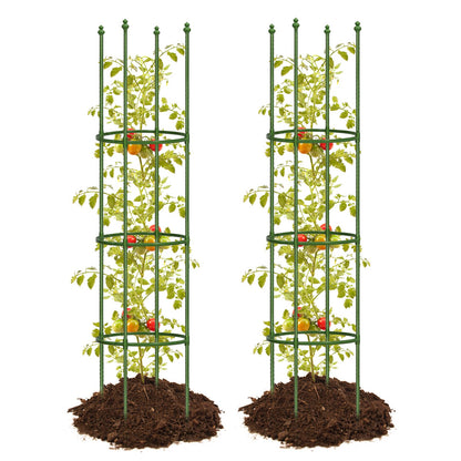 joyhalo 2 Pack Tomato Cage for Garden, Up to 59 Inch Heavy-Duty Tomato Trellis, Height Adjustable Garden Trellis for Climbing Plants Vegetables Flowers Cucumber Peony