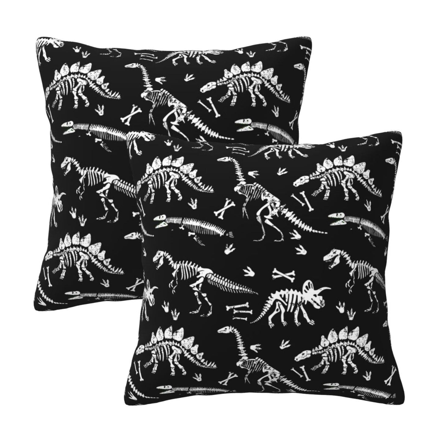 famliihw Dinosaur Throw Pillow Covers Soft Square Cushion Pillowcase Set of 2 for Sofa Couch Home Decor 18 X 18 in