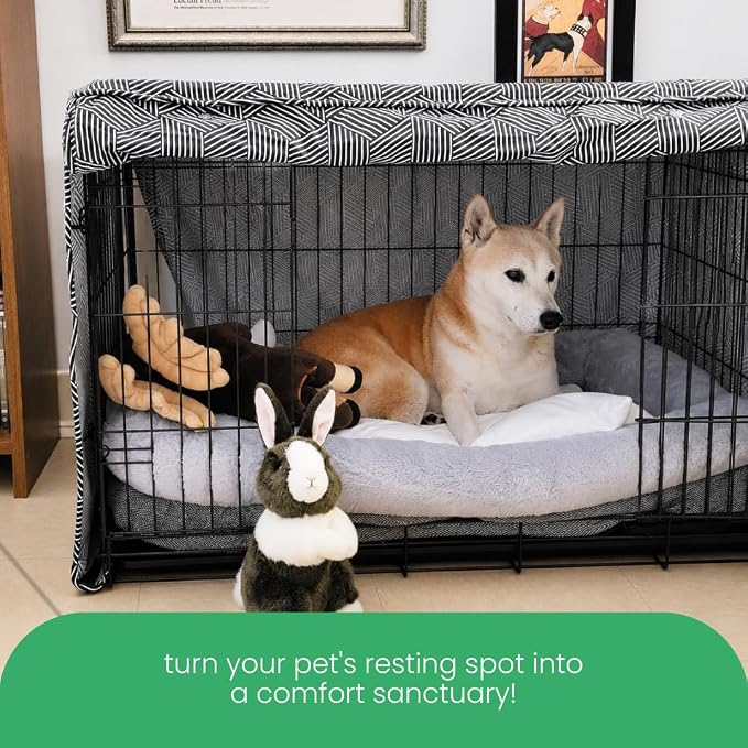 Molly Mutt Rough Gem Dog Crate Cover, 100% Cotton Canvas Cover with 2 Roll-Up Panels, Ideal for Dog or Cat Crate, Durable, Washable, and Free of Harmful Chemicals, 24" x 18" x 21"