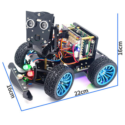 Adeept PiCar-B Mars Rover Smart Car Kit for Raspberry Pi 5/4B/3B/3B+, Obstacle Avoidance, Line Tracking, Light Tracing, Camera, Speech Recognition, Python, PDF Tutorials(Raspberry Pi NOT Included)