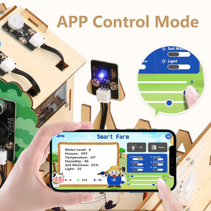 STEM Kit for Kids Age 12+,ACEBOTT ESP32 Smart Farm STEM Kits Compatible with Arduino & Scratch,Automatic Watering & Pet Feeder,DIY Coding Project Gift for Teens & Adults(NO Anti-Reverse)