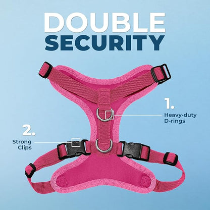 Voyager Step-in Pet Harness - All Weather Mesh, Adjustable Step in Harness for Cats and Dogs by Best Pet Supplies - Fuchsia, XL