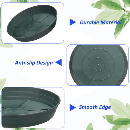 M METERXITY 6 Pack Planter Saucers - Plastic Plant Tray Flowerpot Drip Trays Round Apply to Outdoor/Garden (10.2 Inch/ 25.8cm, Cyan)