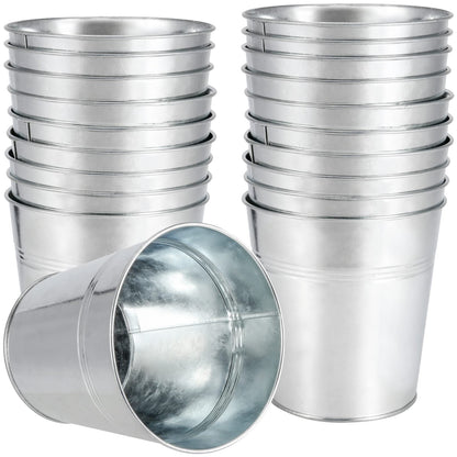 MUKCHAP 20 Pack Galvanized Planters Bucket, Galvanized Flower Plant Pot, Small Decor Galvanized Metal Bucket for Parties and Weddings, Storage, Crafts, 4.72 x 4.72 x 3.54 Inch