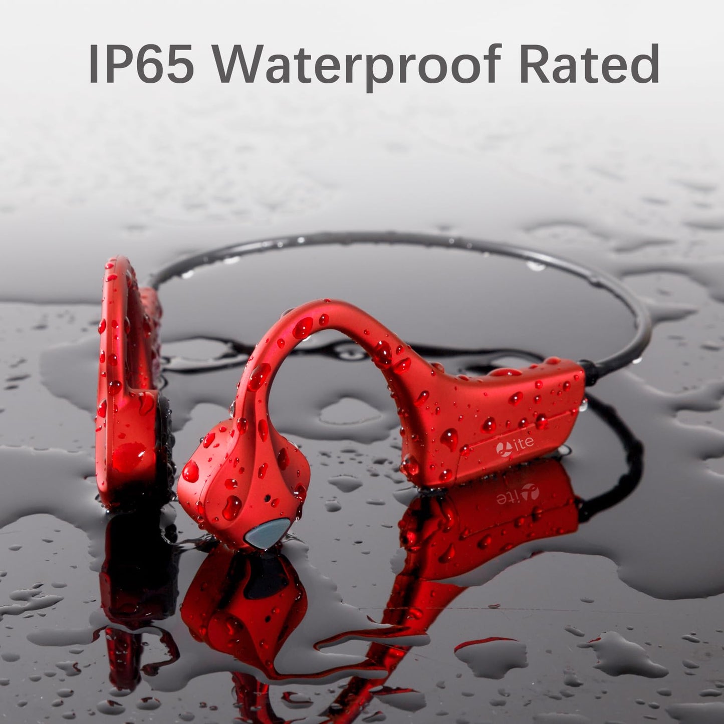 YouthWhisper Headset Open Ear Headphones - IPX5 Waterproof Bluetooth Bone Conduction Headphone Wireless Earphones, Type-C Charging, Long Battery Life, 25g Lightweight Red