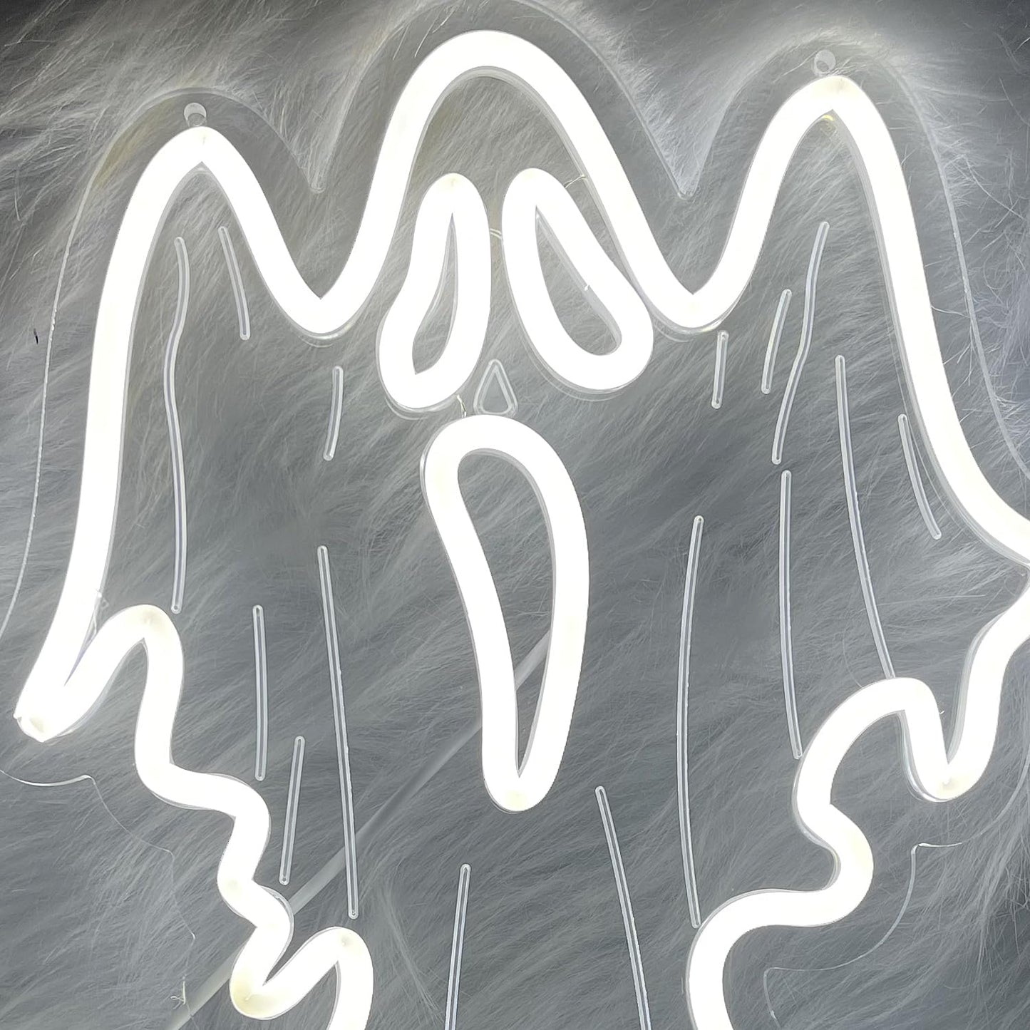 Halloween Decorations Ghost Face LED Neon Sign, Dimmable Neon Light for Game Room Wall Decor Man Cave Birthday Halloween Decor Christmas Gift (16.8in*10.63in)