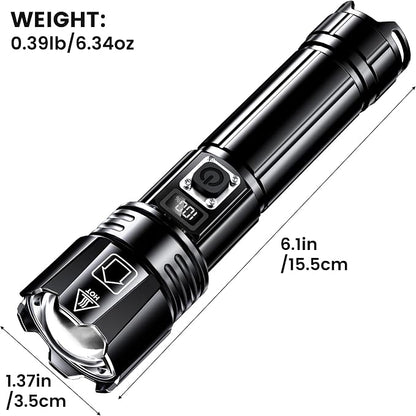 AKNEAR Rechargeable LED Flashlight High Lumens, Super Bright Flashlights with Zoomable & USB C Rechargeable & 5 Light Mode & IPX7 Waterproof, Powerful Flash Light for Home, Hiking, Camping