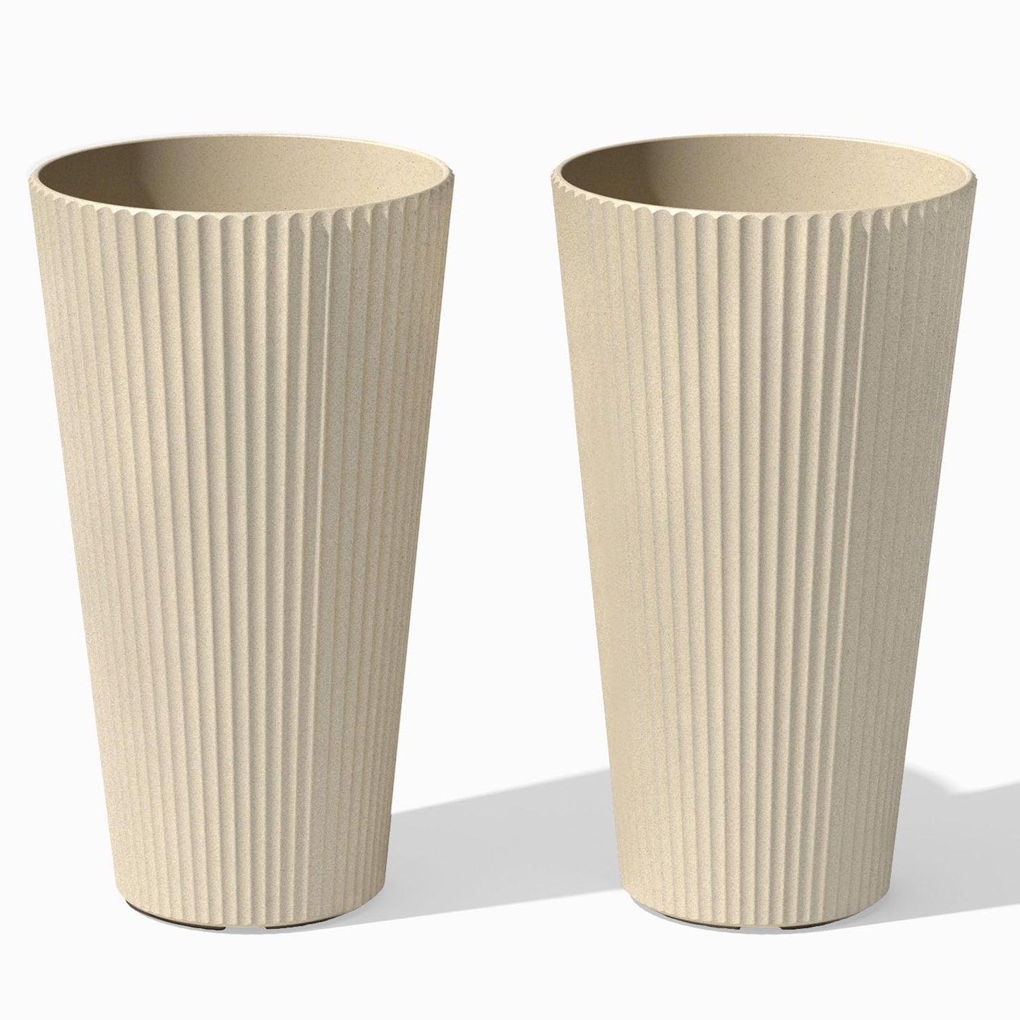 Veradek Demi Series Tall Planter for Porch, Patio, Backyard | Durable Plastic-Stone Composite Material | Modern Décor for Tall Plants, Grasses