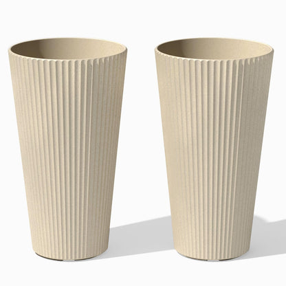 Veradek Demi Series Tall Planter for Porch, Patio, Backyard | Durable Plastic-Stone Composite Material | Modern Décor for Tall Plants, Grasses