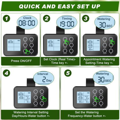 Automatic Plant Waterer Indoor: Drip Irrigation System with Large Display, Easy Programming, Vacation Plant Watering Devices for 15 Potted Plants, New Upgraded Christmas Tree Watering System