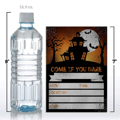 Come If You Dare Spooky Halloween Haunted House Party Invitations, 20 5x7 Fill In Cards with Twenty White Envelopes by AmandaCreation