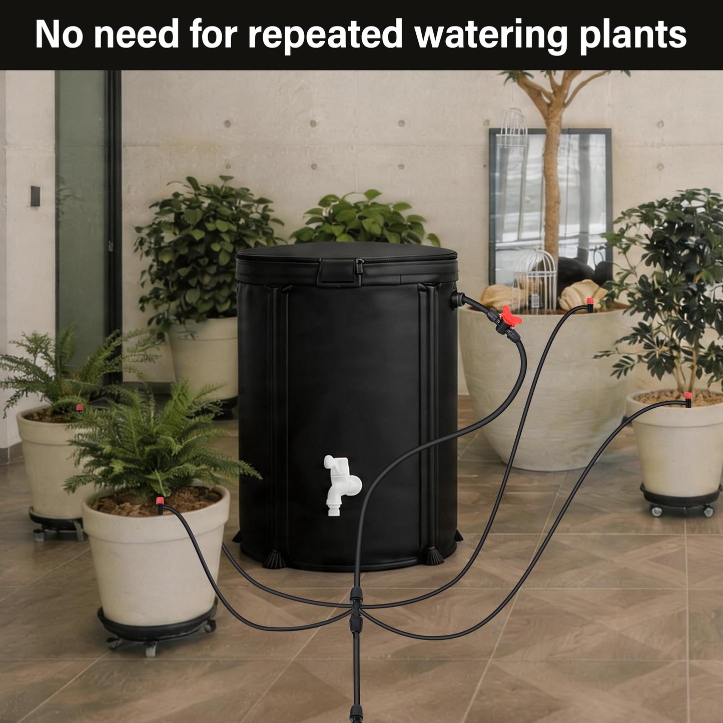 Toriexon Auto Drip Irrigation System Kits for Plants, with 13 Gallon Bucket and 25W Water Pump, Automatic Watering System for Indoor and Outdoor for Grow Tent, Greenhouse, Lawn