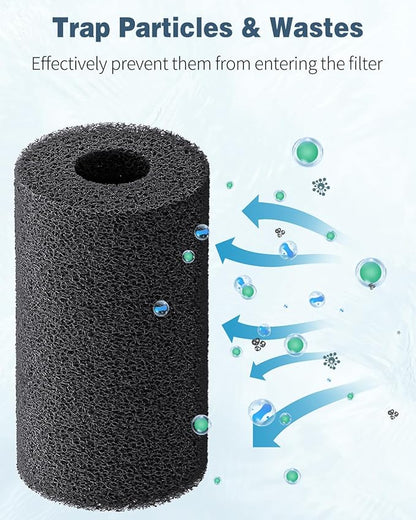 Pawfly 6 Pack Pre-Filter Sponge, Aquarium Filter Sponge 0.8" Intake Sponge Foam Roll for Small Fish Shrimp Fry Fish Tank Covers Accessories
