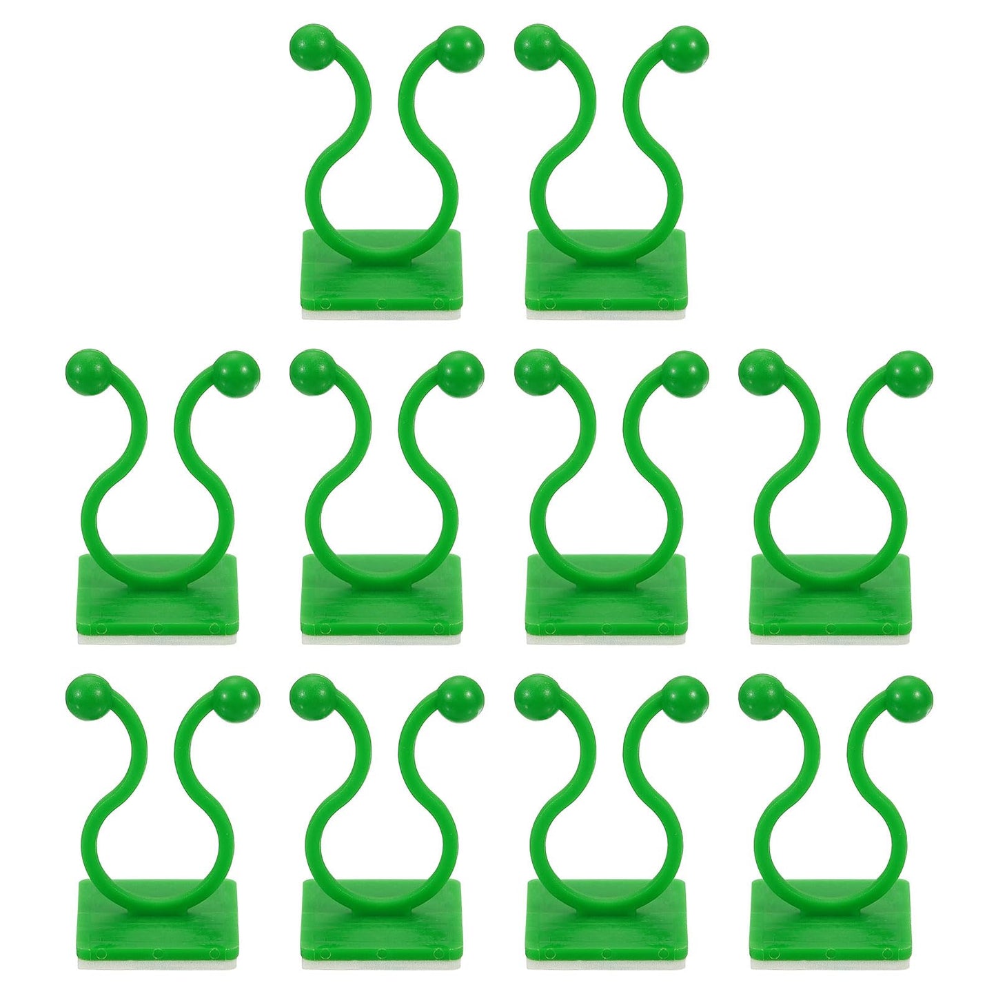 uxcell 100Pcs Plant Climbing Wall Fixture Clips, Plant Fixer Self-Adhesive Hooks Wire Fixing Supporting for Indoor Outdoor Decoration and Cable Wire Fixing (Green, 13.3mm/0.52")