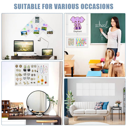 Large Cork Board Alternative 48" X 36" Bulletin Board - 12 Pack Removable Felt Wall Tiles with 30 pushpins, Large Cork Boards for Walls Cork Board for Office Pin Board Tack Board - Warm White