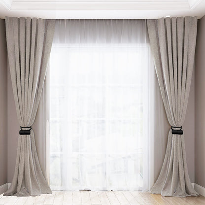 YUNTUOO 18 Inch Strong Magnetic Curtain Tiebacks, Curtain Holdbacks Modern Upgrade Strong 2021 New Twisted Style Decorative Drapery Rope Tie Backs(4 Pack Black)