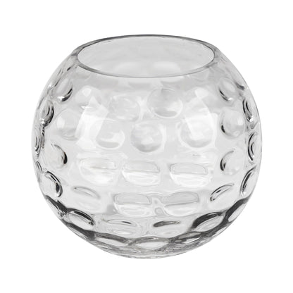 7.5" Dia Handmade Sturdy Dimpled Bubble Glass Vases, Bubble Planter Terrarium, Bud Vase, Fish Bowl Hurricane, Globe Flower Vase, Hurricane Candle Holder (7.5"x6.3", Bowl)