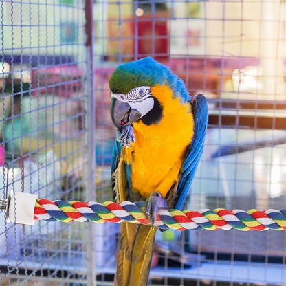 iplusmile Parrot Rope Perch 31.5 Inch Durable Cotton Climbing Toy for Birds Cage Chew Toy for Large Parrots Budgies Cockatiels and Conures Stress Relief and Exercise Accessory