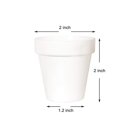Youngever 24 Pack 2 Inch Mini Plastic Planters, Indoor Flower Plant Pots, White Gardening Pot with Drainage - NO Plant Included (Classic)