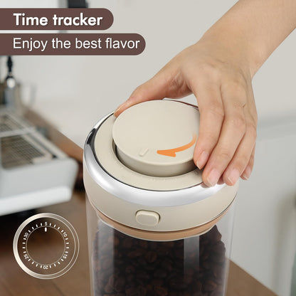 2 Pack 37oz Coffee Bean Storage Container with Scoop Glass Airtight Coffee Canister with One-Way Valve Airtight Lid Date Tracker Storage Container for Grounds Beans Tea Cereal Sugar Flour Cookies