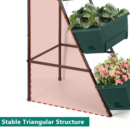 OYEAL Raised Garden Bed 4 Tier Vertical Garden Planters Indoor Outdoor Raised Planter Box with Legs Elevated Herb Garden Planter for Flowers Vegetables Plants, Green, 16.8 * 18.3 * 41.5 Inches