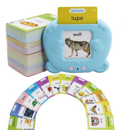 MAYAPHILOS 510 Words Italian and English Talking Flash Cards, Pocket Speech for Learn Italian, Italian Language Learning Audible Talking Flashcards Toddlers' Sensory Preschool Birthday Gifts