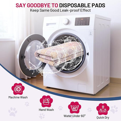 Washable Dog Pee Pads - Absorbent Reusable Puppy Training Pads, Waterproof Leak - Proof & Non - Slip for Crate Whelping Potty Training 48x48 (Pack of 2)