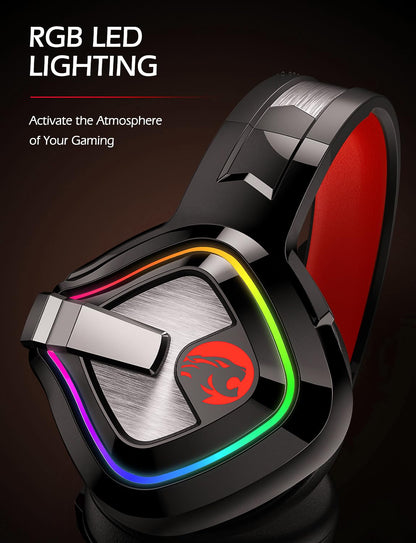 ZIUMIER Gaming Headset for PC, PS4, PS5, Xbox One, Xbox Series S/X, Switch, Noise Canceling Microphone, Stereo Surround Sound, 3.5mm Wired Gaming Headphones