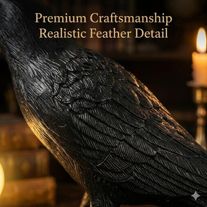 OVANUS Crow Lamp Gothic Decor, Raven Table Lamp with Adjustable Brightness, Dark Academia Aesthetic Night Light for Bedroom, Halloween Black Bird Lamp, Unique Gift
