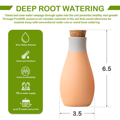 Premium Terracotta Self Watering Spikes – Automatic Bowling Ball-Shaped Plant Watering Tool for Indoor & Outdoor Use, 4 Pack - Perfect for Travel, Vacation, or Garden Care (Fun Bowling Ball Design)